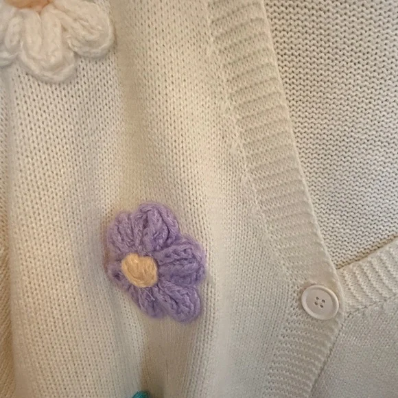 3D Flower Appliqué Cardigan - Picture 5 of 6